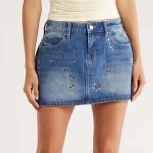 PTCL Studded Denim Miniskirt